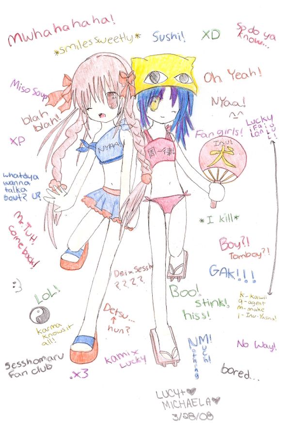 Kami & Lucky in the 'Sesshomaru Fan Club'