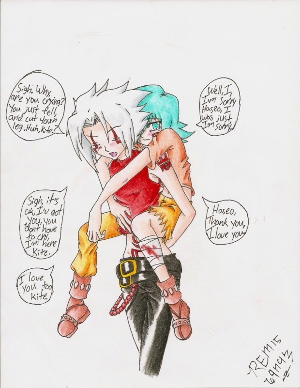 Poor kite, he cut he's leg!