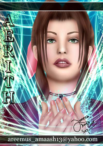 Aerith with Materia Magic....