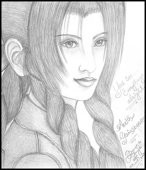 Aerith  Pencil Sketch