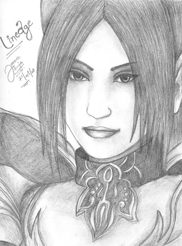 Lineage Girl pencil sketch