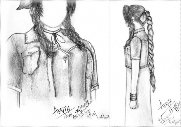 Aerith Sketch.....by sumera