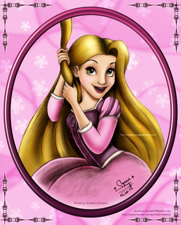 Rapunzel from TANGLED Coloured