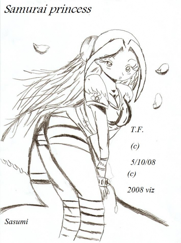 A sketch of Sasumi The Samurai Princess