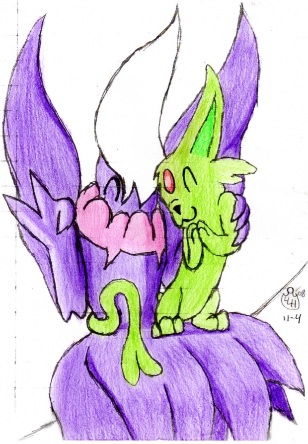 chibi darkrai x espeon