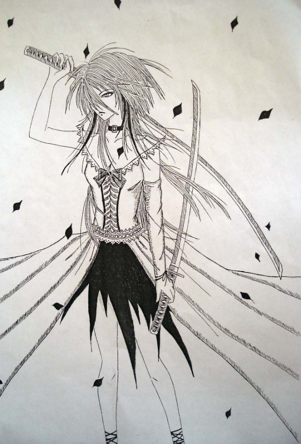 Girl with Twin Katana