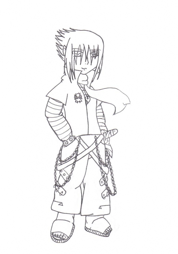 Kyuubi's Human Form (uncolored)