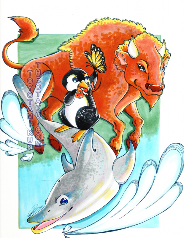 Race: Buffalo vs. Penguin vs. Dolphin!
