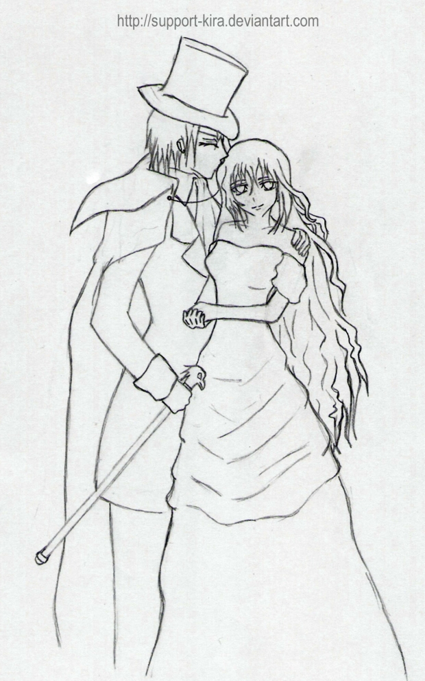 Raven And Kinue--Dear Love--Lineart