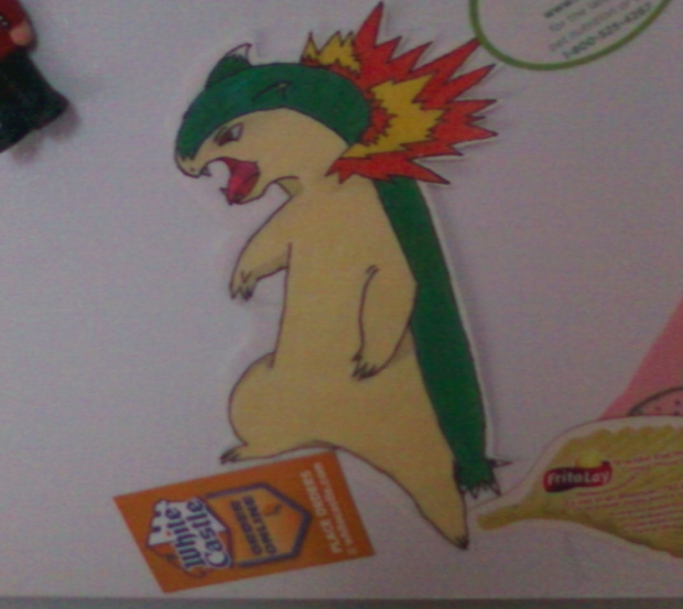 Cut out of Typhlosion on my fridge. XD
