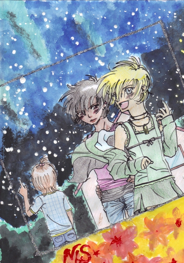 Under the starry sky