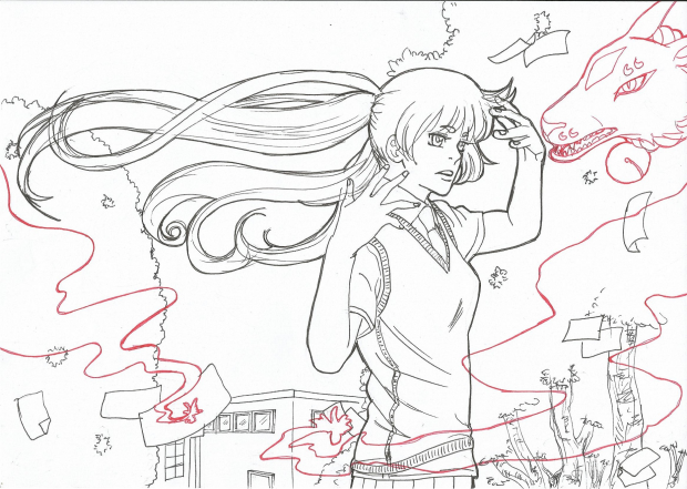 Kamiki Izumo - lineart