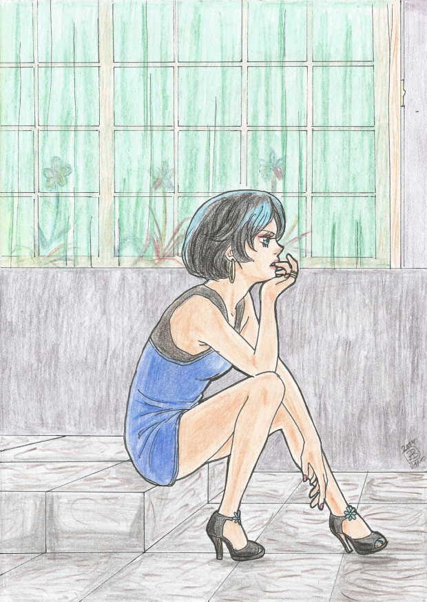 waiting in the bathroom