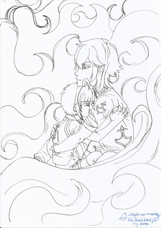 tears shed for my sake lineart