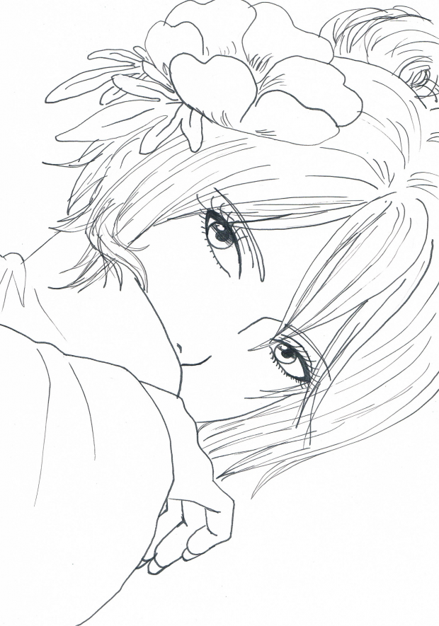 Beautiful girl lineart