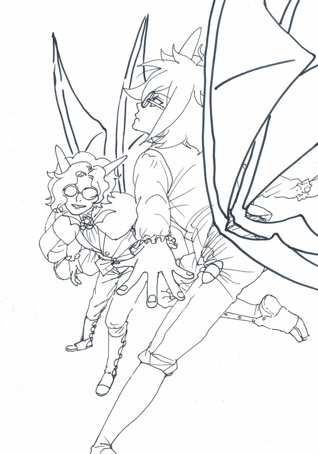 In the sky - lineart