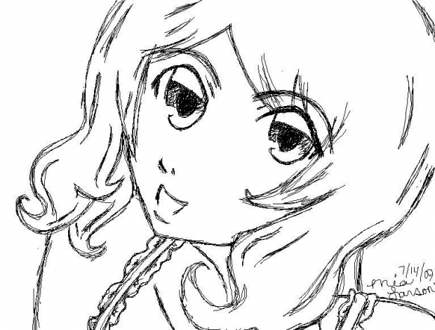 Minao(OC) with curly hair