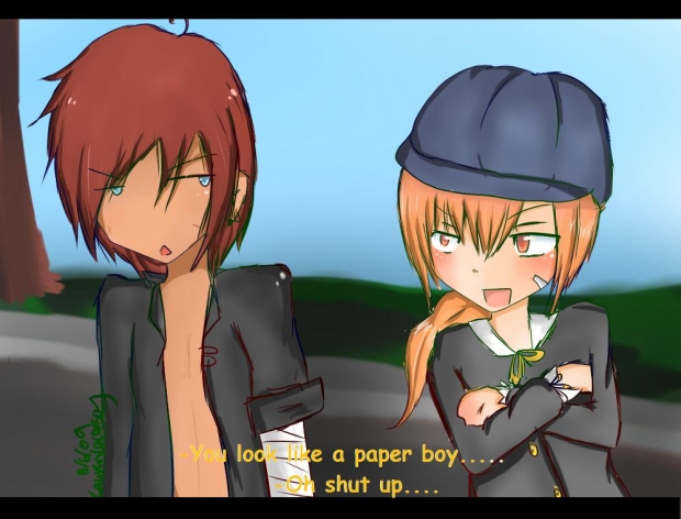 Momo and Rion. Your a paper Boy