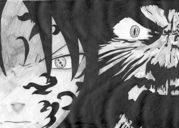 Kyuubi naruto and Cused sasuke