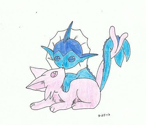 Vaporeon and Espeon