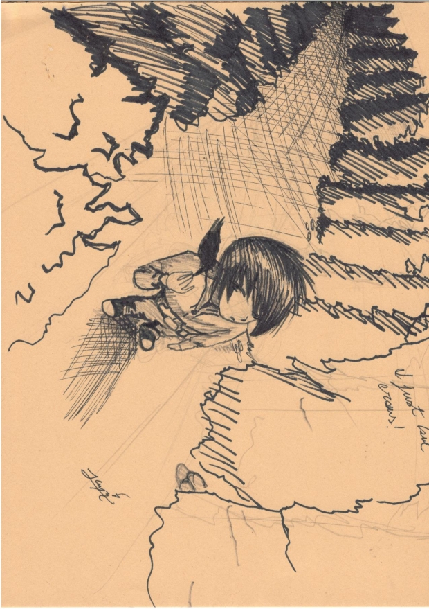 Woods, guy , and crow