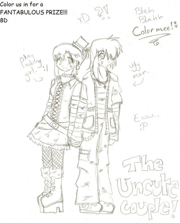 The Uncute Couple- Color us in to Win!!
