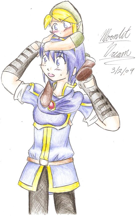 Marth and Young Link