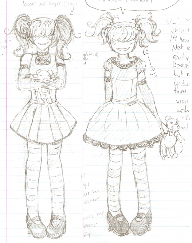 Super typical loli looking character desings #1 and #2....