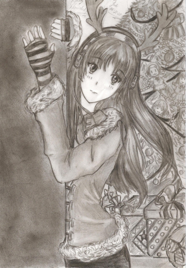 Akiyama Mio wishes you a Merry Christmas (?).. ok no