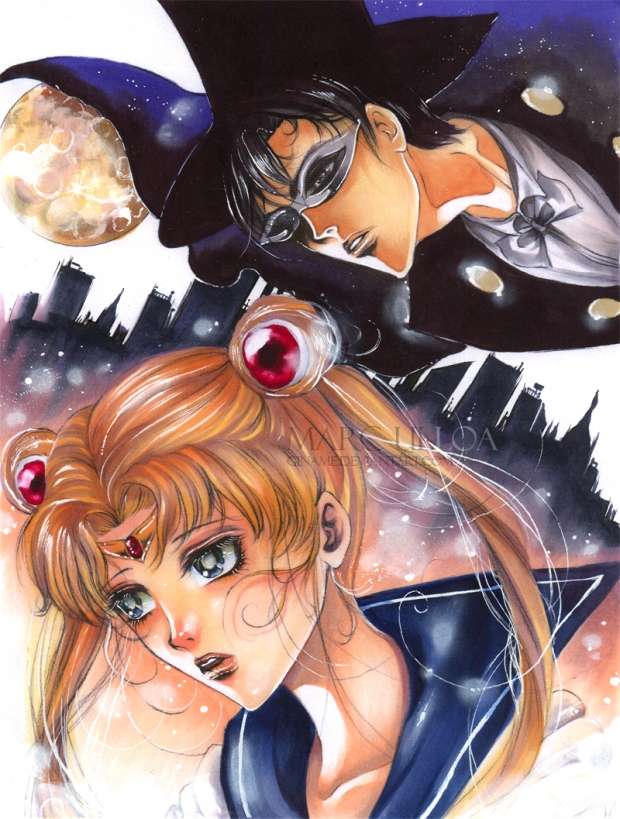 Sailor Moon and Tuxedo Mask