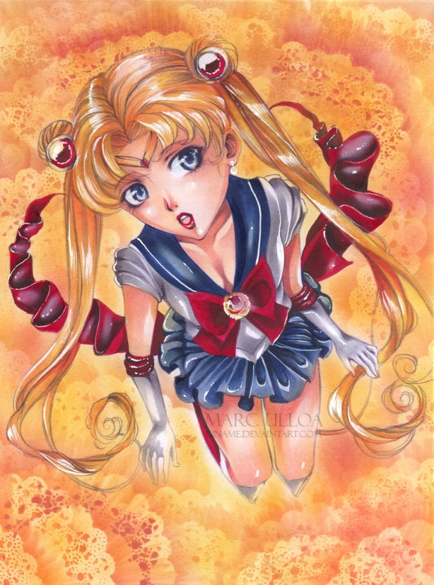 Sailor Moon looking up