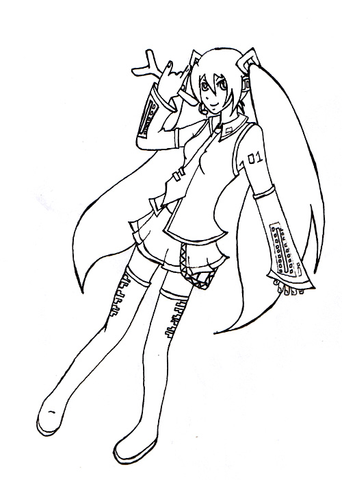 Miku Hatsune (Lineart)