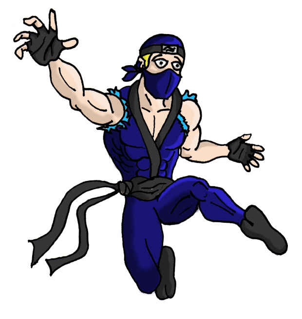 beaten ninja guy