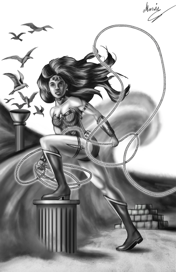 New 52 Wonder Woman 118 Cover Grey scale