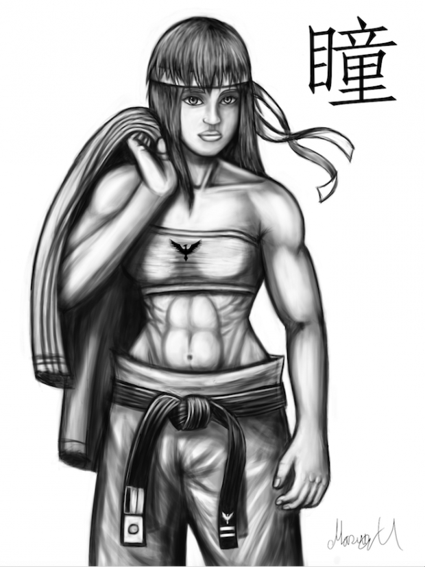 Black and White Hitomi from Dead or Alive