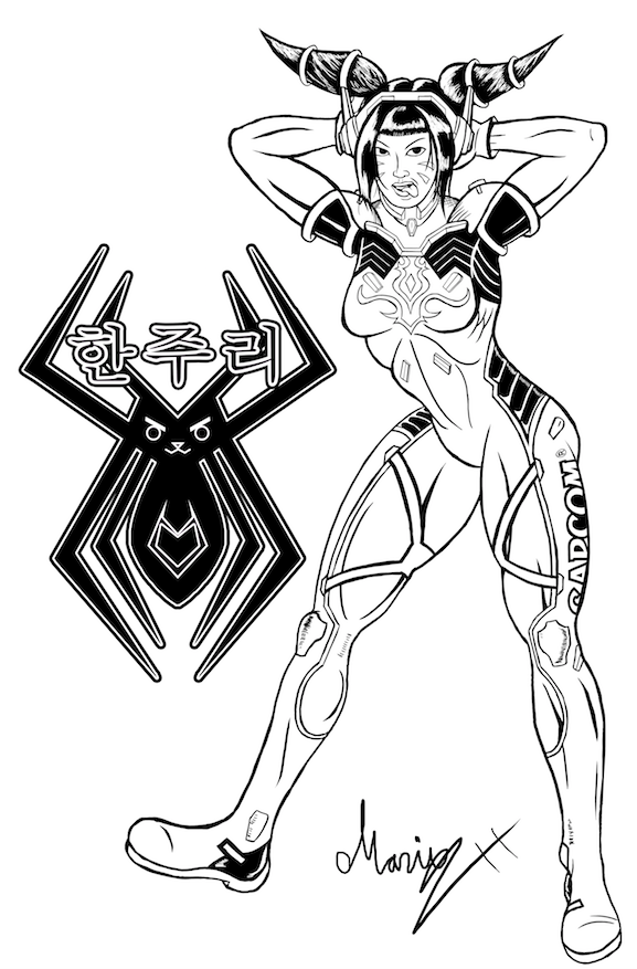 Juri Han cosplays D.va Inked