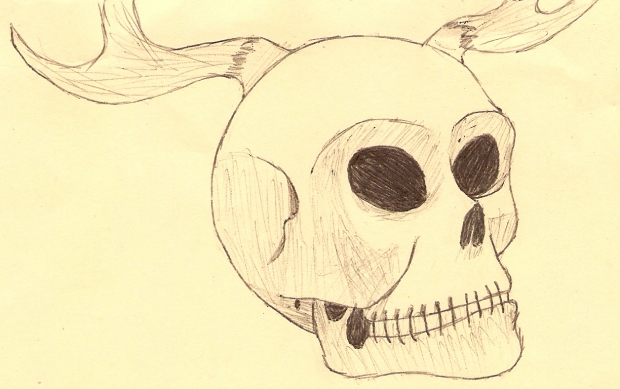 Skull With Antlers