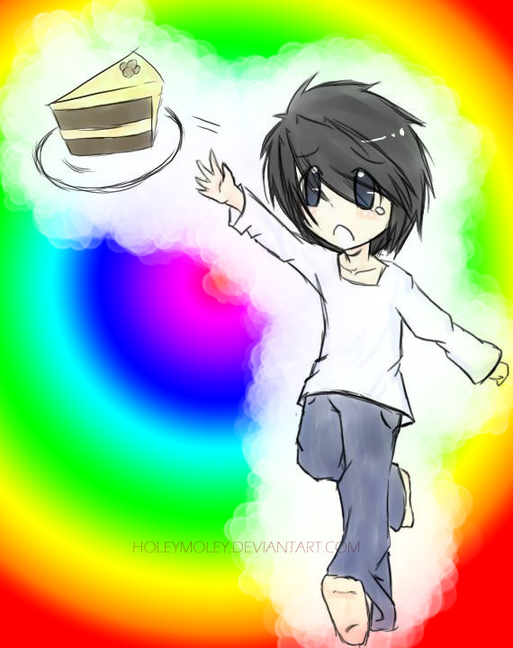 Death Note - L chasing cake
