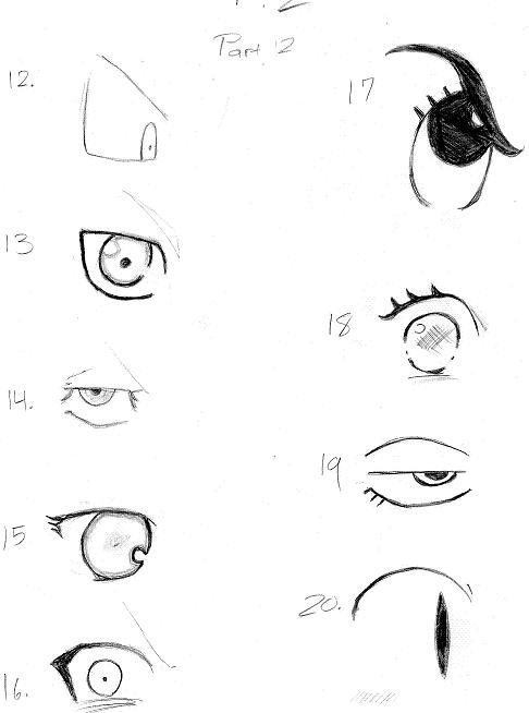 100 different ways to draw manga eyes part 2