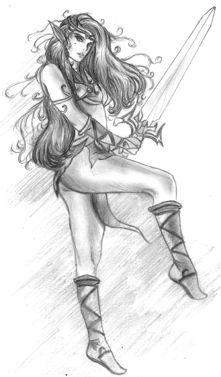 female warrior elf