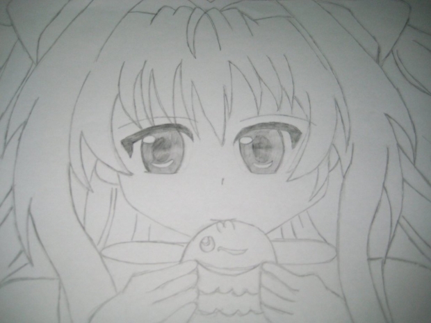 yaMi chaN and thE fisH! bow... haha XD