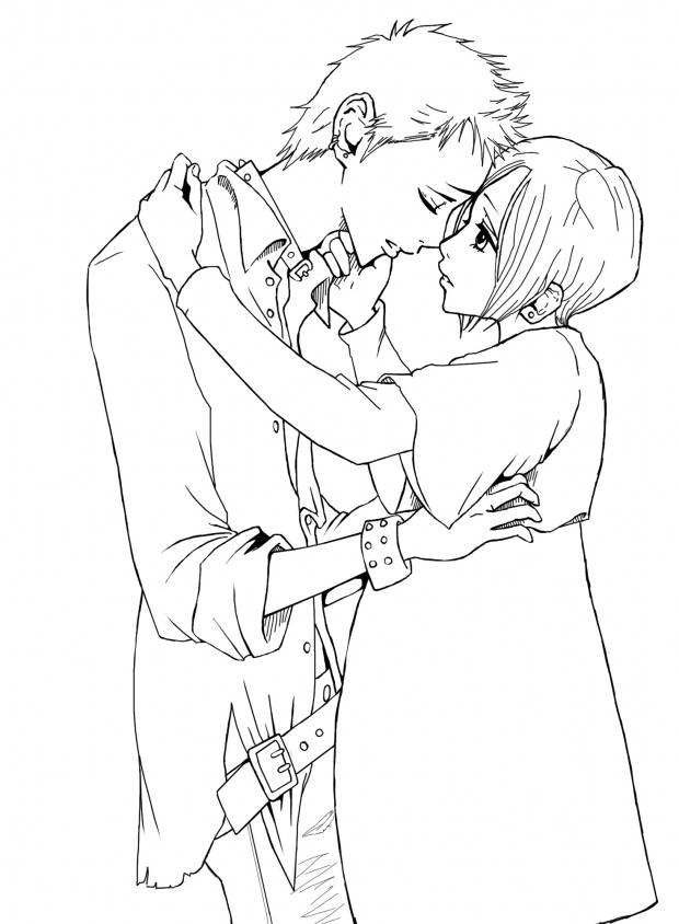 Hachi and Nobu - if only lineart