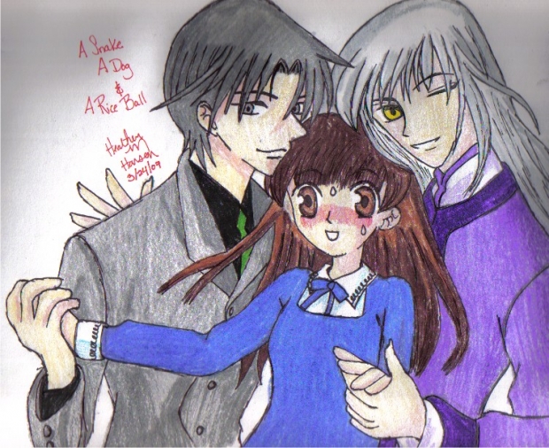 A Snake A Dog and A Rice Ball