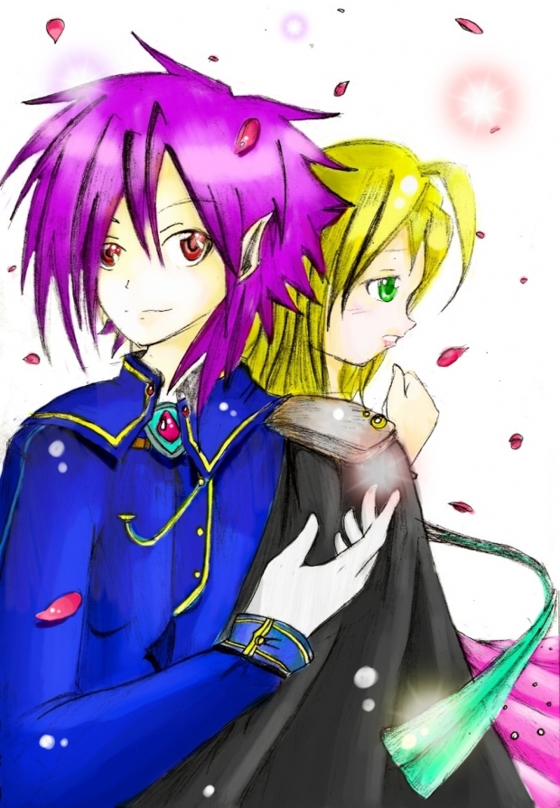 demon prince and angel coloured