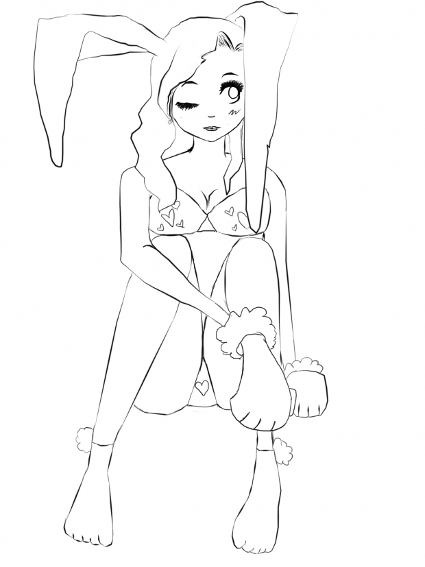 Bunny Girl Line Art