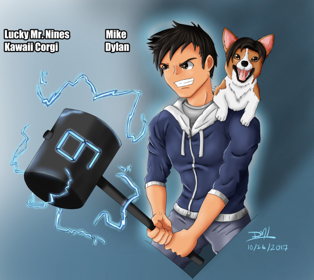 Lucky Mr Nines and Kawaii Corgi