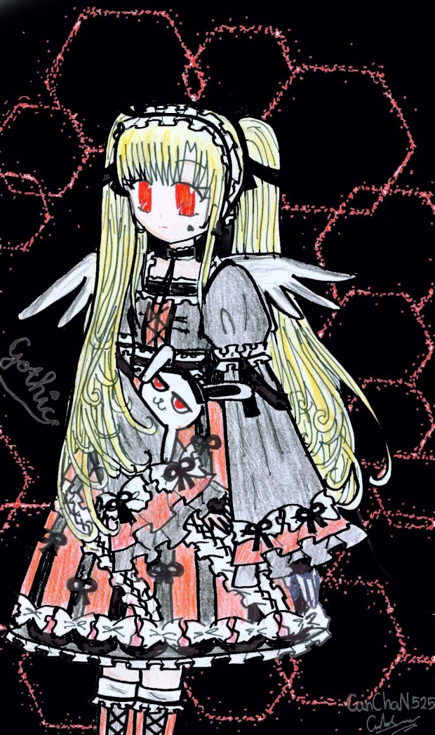Gothic Lolita_with bunny plushie!lol
