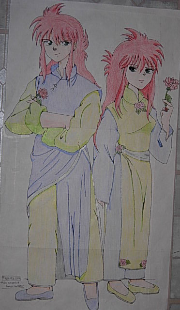 Kurama And Rose Side By Side