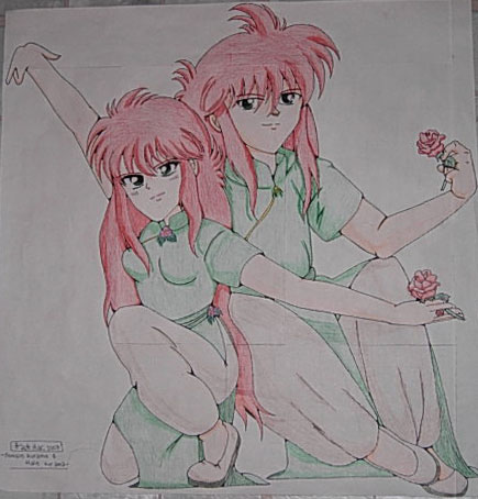 Rose & Kurama Sit With Thier Roses
