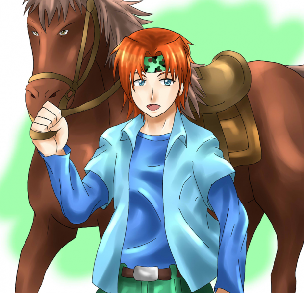 kaji with a horse